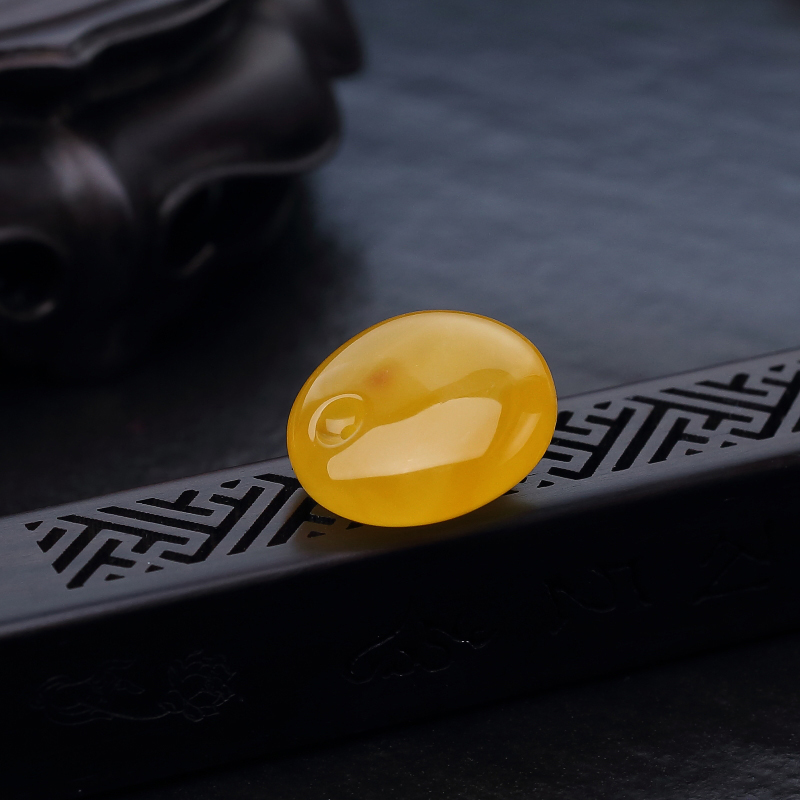 鸡油黄蜜蜡平安扣吊坠-红掌柜