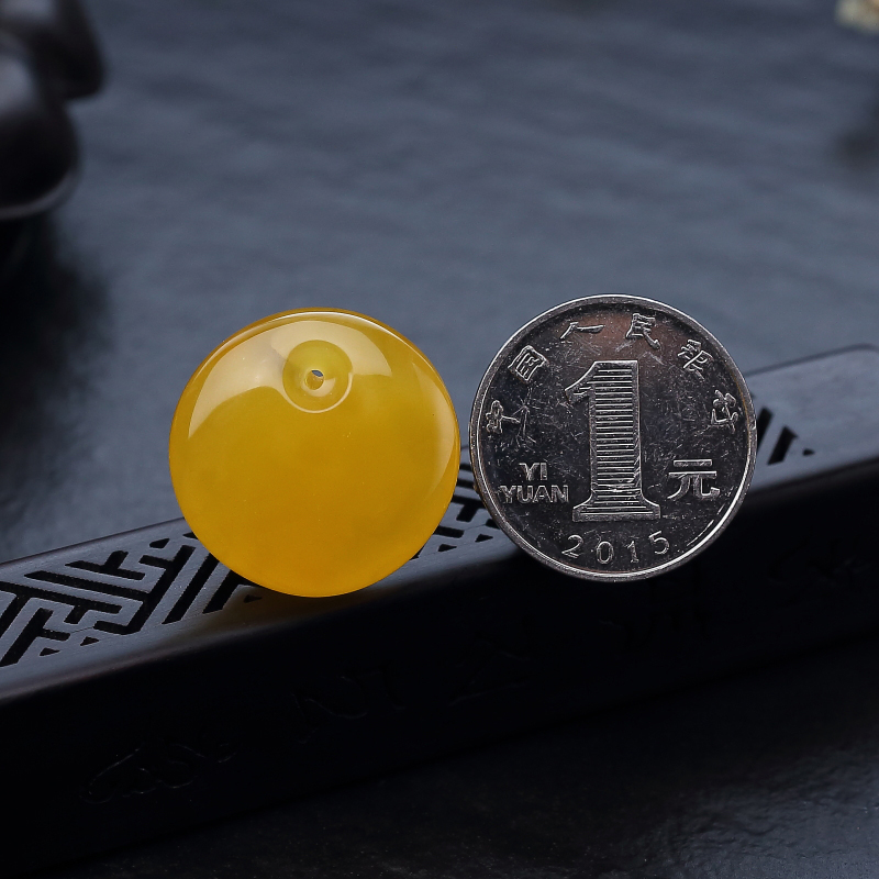 天然鸡油黄蜜蜡吊坠-红掌柜