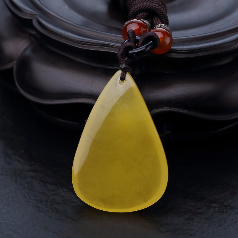 波罗的海天然蜜蜡随形吊坠-红掌柜