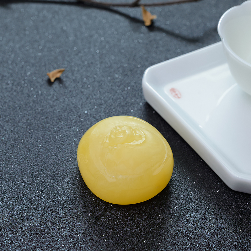 蜜蜡弥勒佛-红掌柜