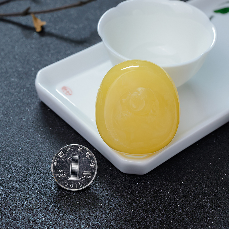 鸡油黄蜜蜡吊坠-红掌柜