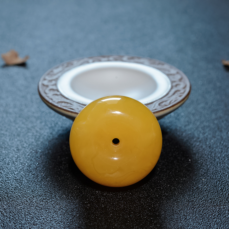 鸡油黄蜜蜡吊坠-红掌柜