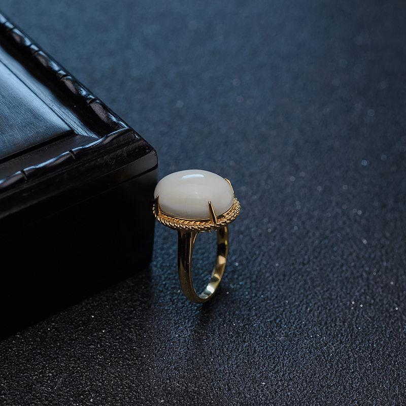 天然白蜜戒指-红掌柜