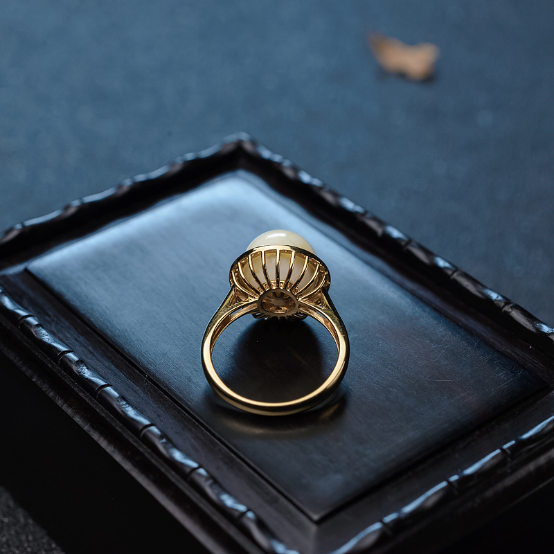 天然白蜜戒指-红掌柜