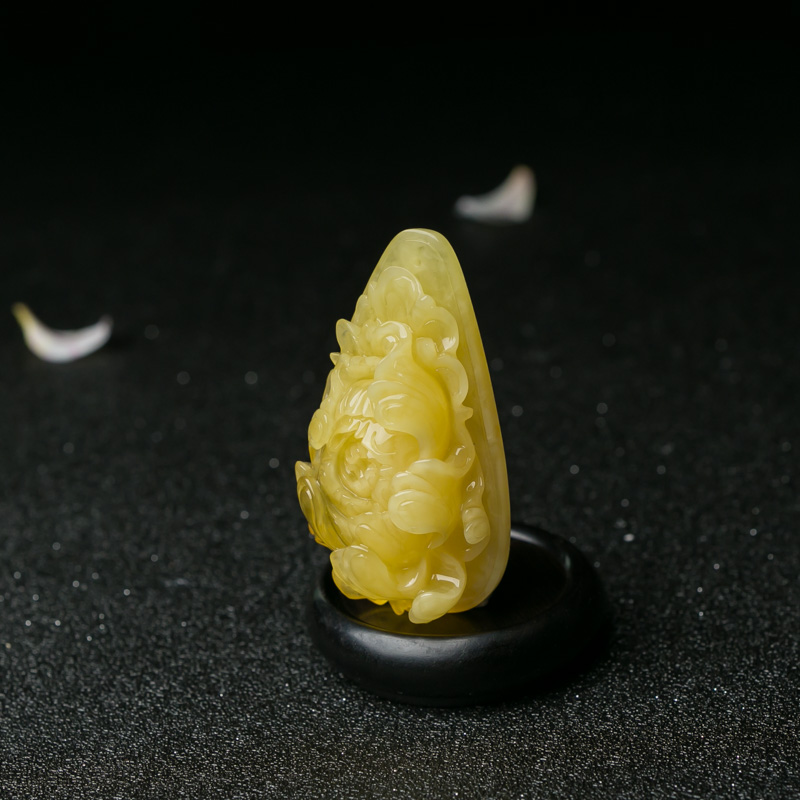 天然牡丹花吊坠-红掌柜