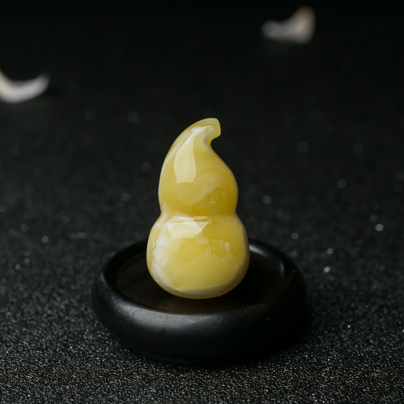 白花蜜蜡葫芦吊坠-红掌柜