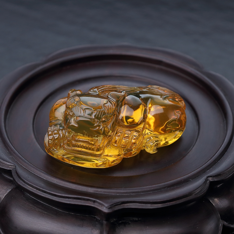 天然蓝珀貔貅吊坠-红掌柜