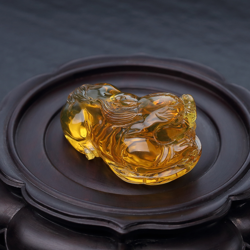 墨西哥蓝珀貔貅吊坠-红掌柜