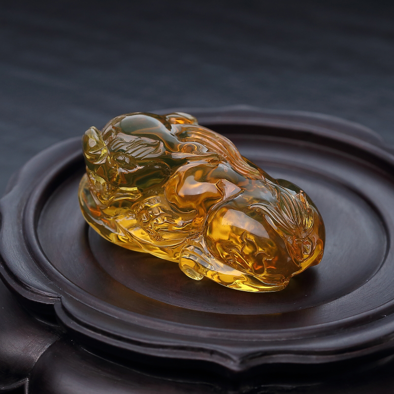 蓝珀貔貅吊坠-红掌柜