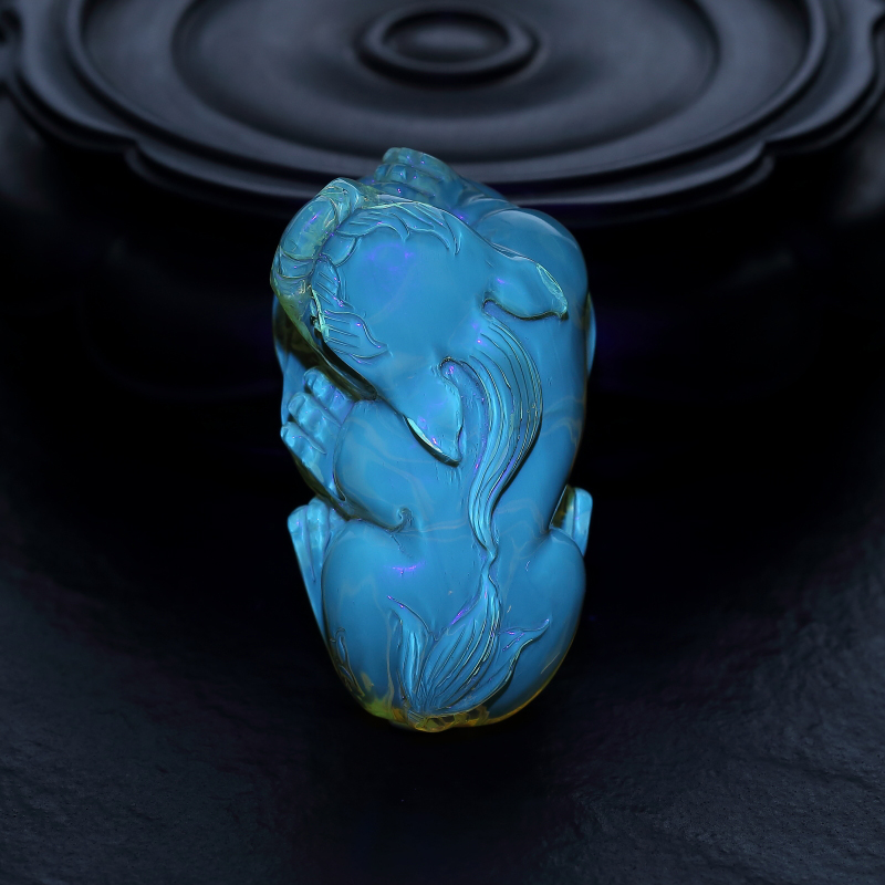 墨西哥蓝珀吊坠-红掌柜