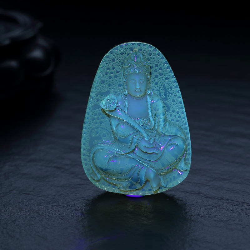 墨西哥蓝珀吊坠-红掌柜