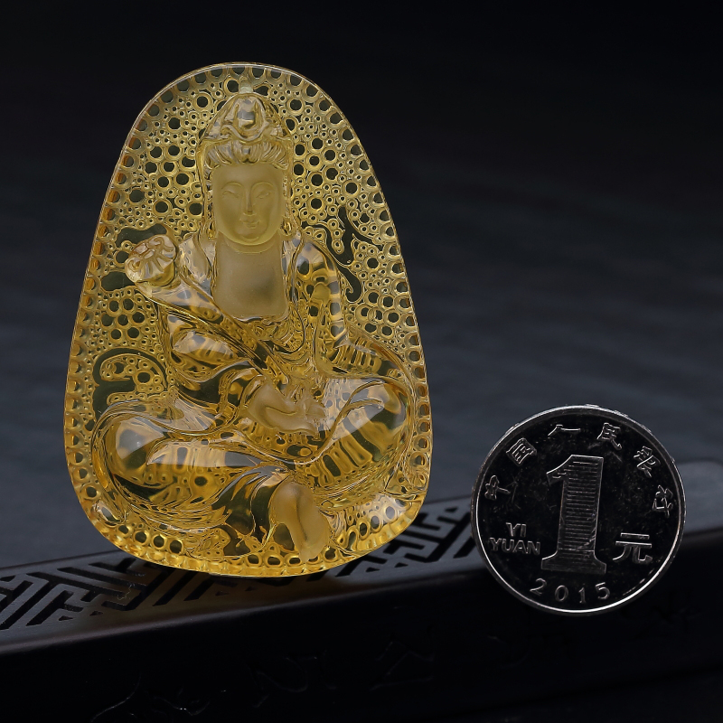 天然蓝珀吊坠-红掌柜