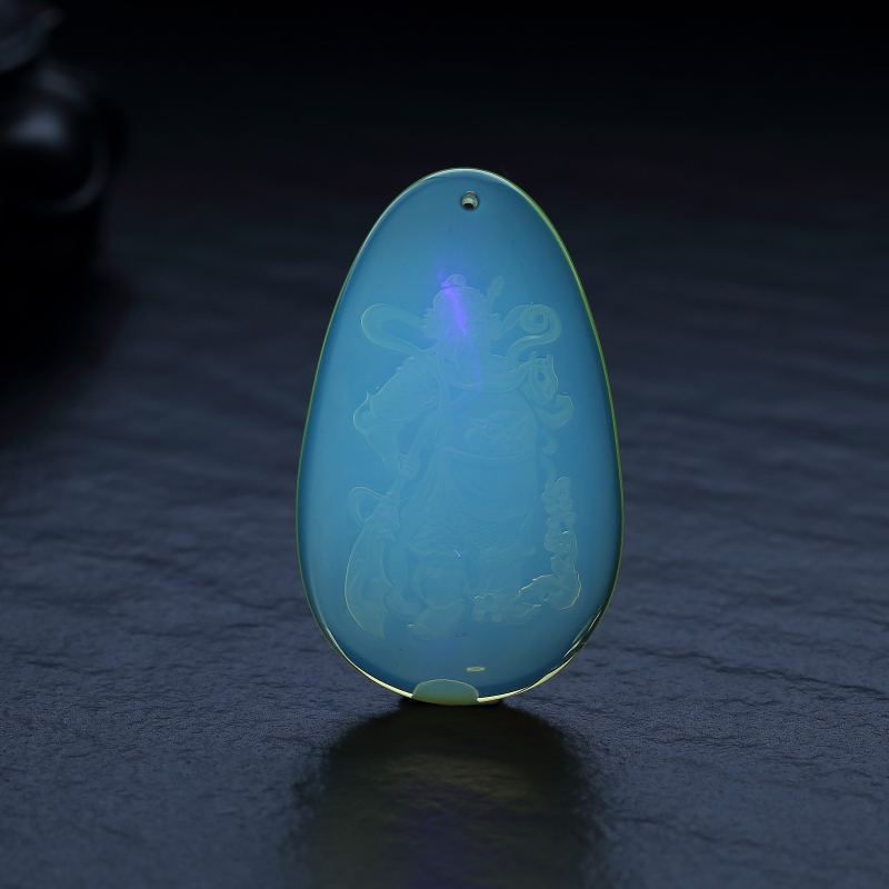 墨西哥蓝珀吊坠-红掌柜