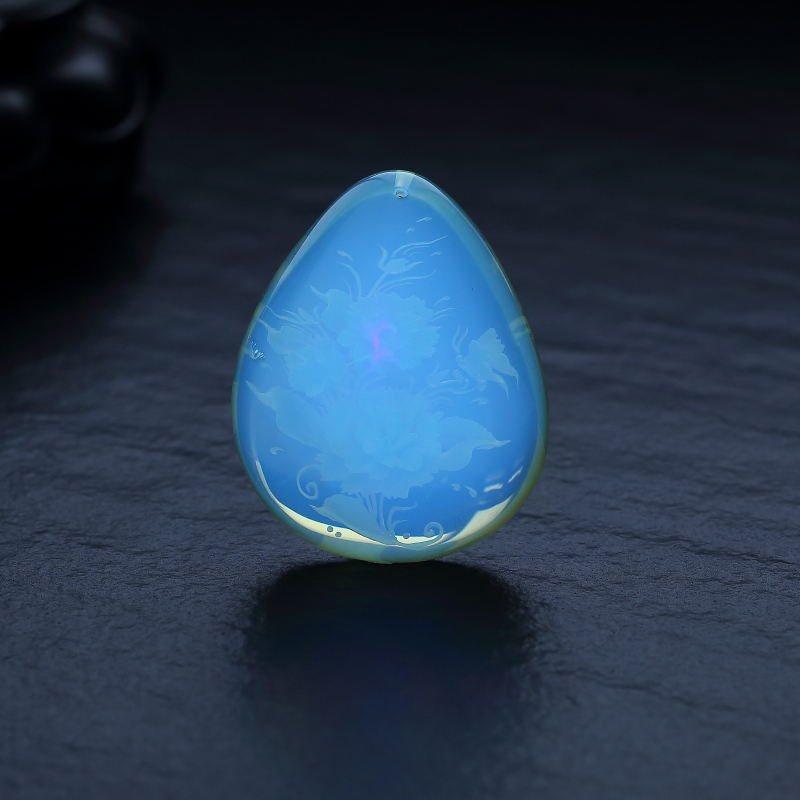 墨西哥蓝珀吊坠-红掌柜