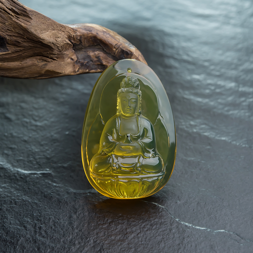 蓝珀观音吊坠-红掌柜