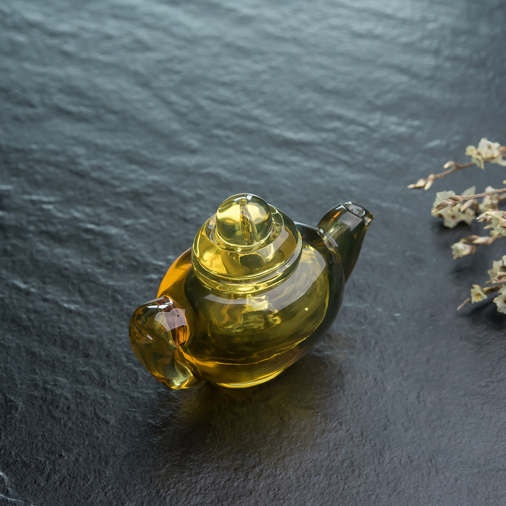 天然墨西哥蓝珀茶壶-红掌柜