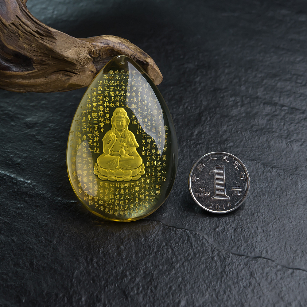 蓝珀观音挂坠-红掌柜