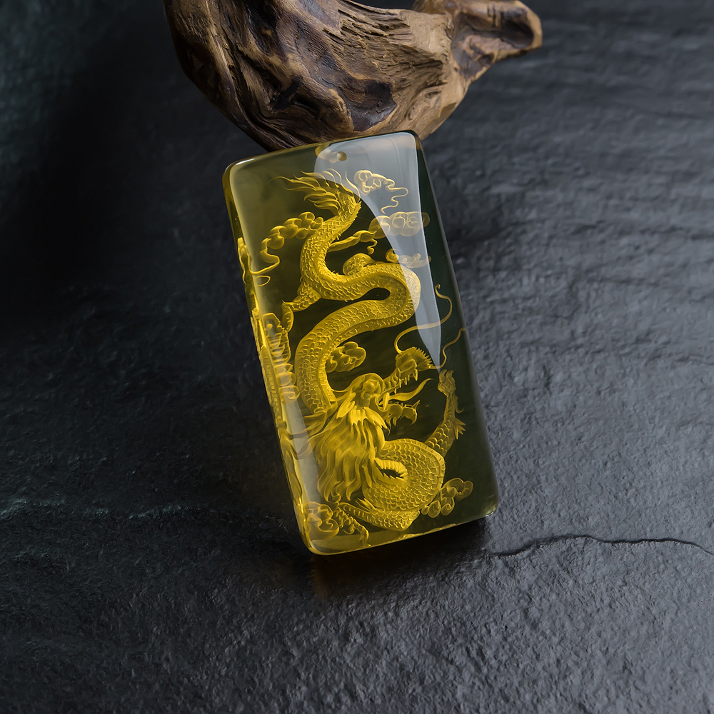 蓝珀龙牌吊坠-红掌柜