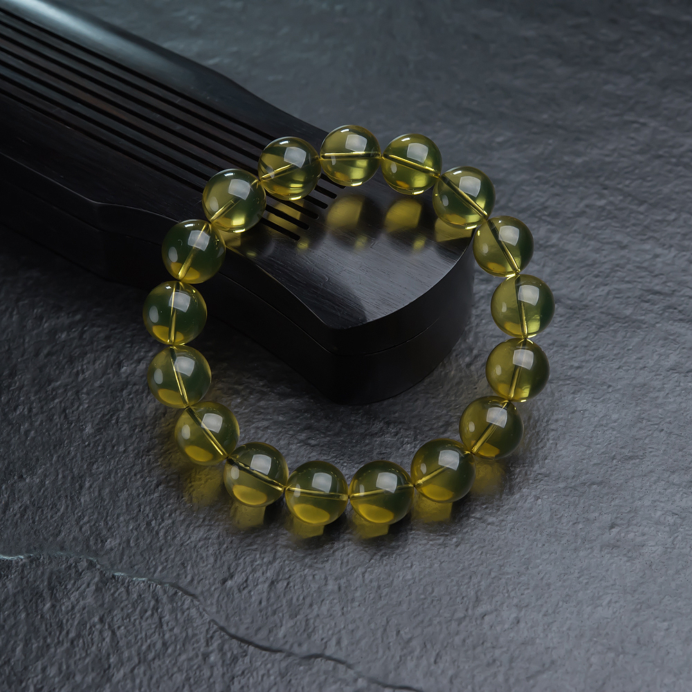 10.5mm墨西哥蓝珀单圈手串-红掌柜