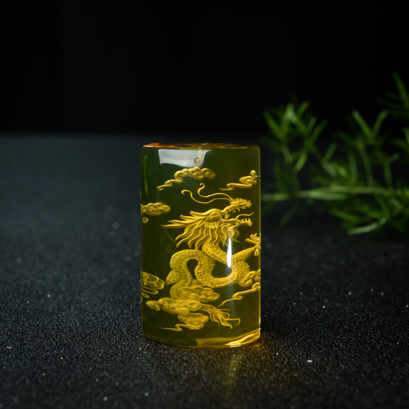 墨西哥蓝珀龙牌吊坠-红掌柜