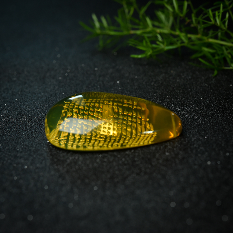 天然蓝珀吊坠-红掌柜