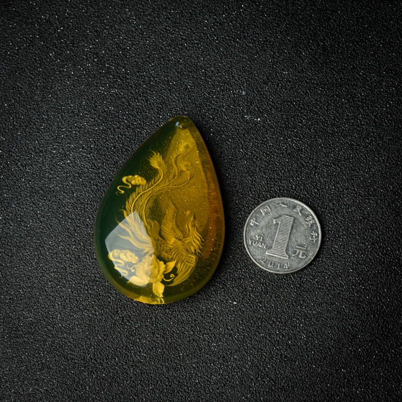 蓝珀吊坠-红掌柜