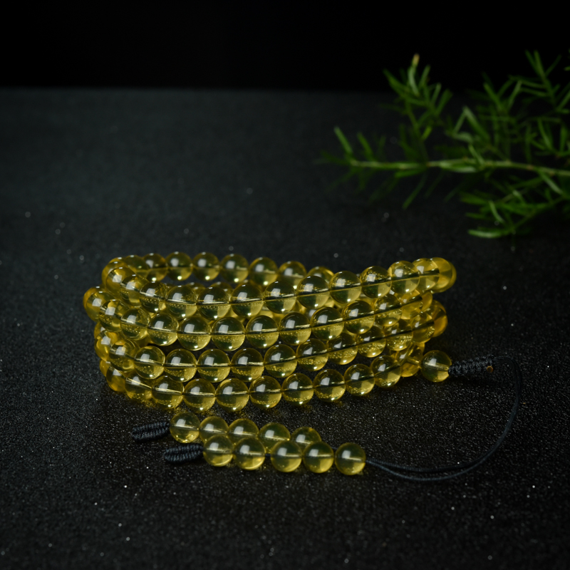 8mm墨西哥蓝珀108佛珠-红掌柜