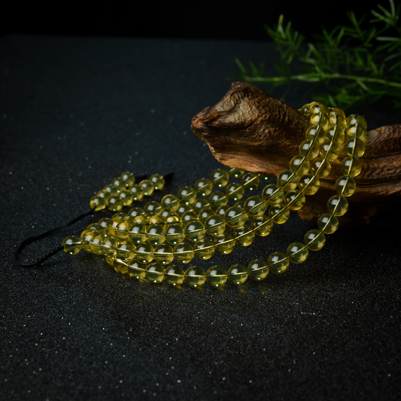 墨西哥蓝珀108佛珠-红掌柜