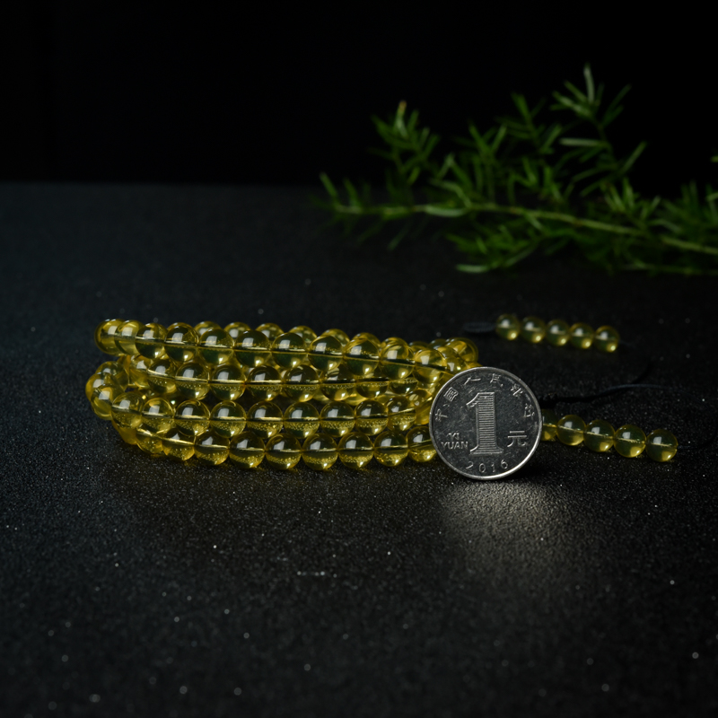 8mm墨西哥蓝珀佛珠-红掌柜