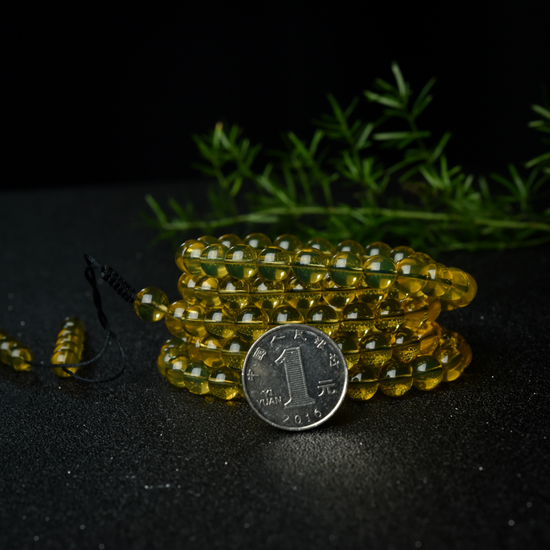 蓝珀108佛珠-红掌柜