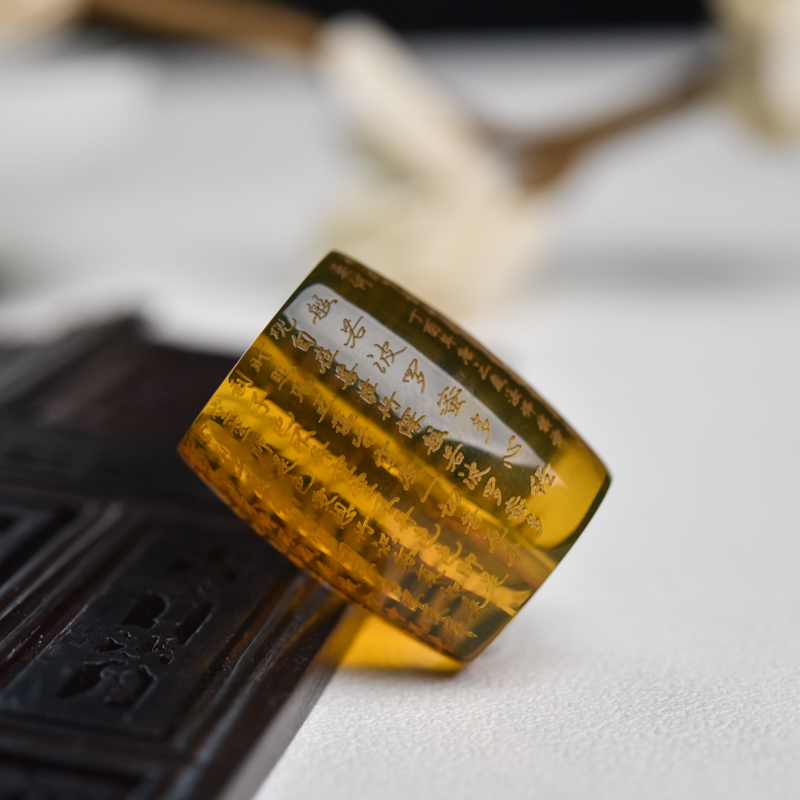 墨西哥天然蓝珀心经桶珠-红掌柜