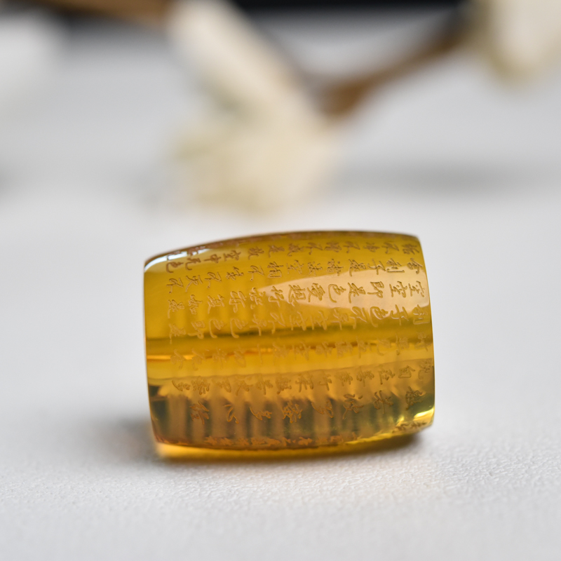 墨西哥蓝珀心经珠-红掌柜