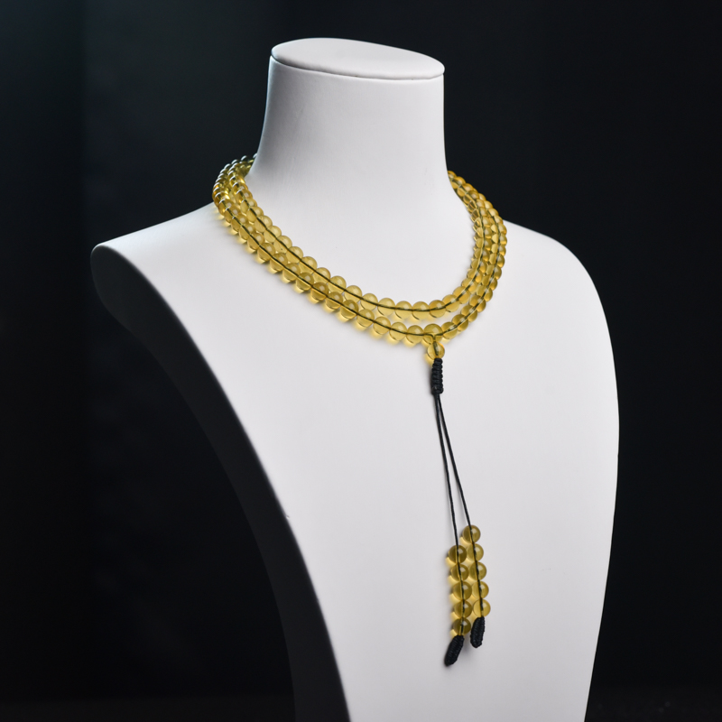 6mm天然墨西哥蓝珀108佛珠-红掌柜