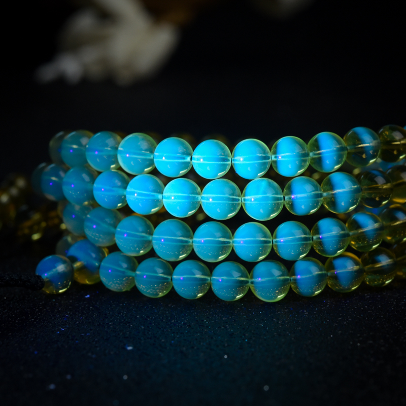 6mm墨西哥蓝珀佛珠-红掌柜