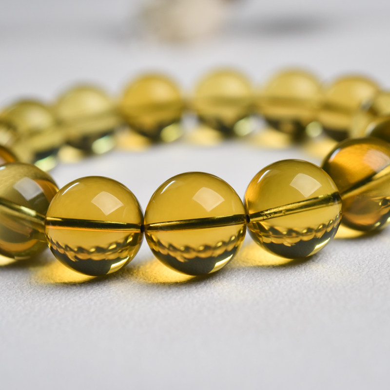 天然墨西哥蓝珀单圈手串-红掌柜