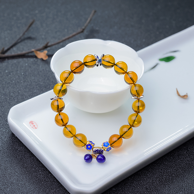 墨西哥墨西哥蓝珀单圈手串-红掌柜