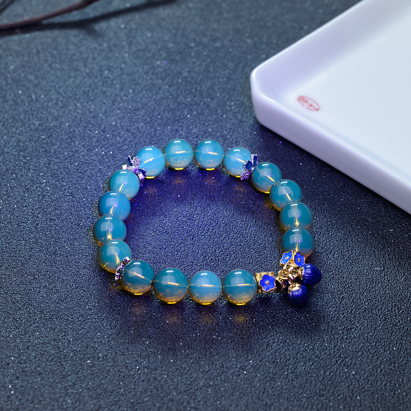 蓝珀单圈手串-红掌柜