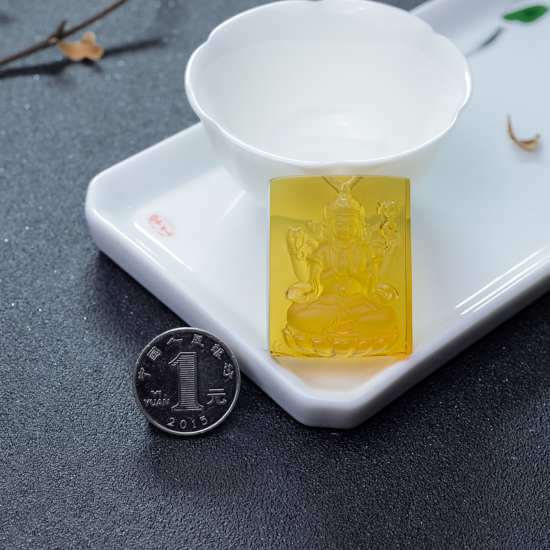 墨西哥蓝珀四臂观音吊坠-红掌柜