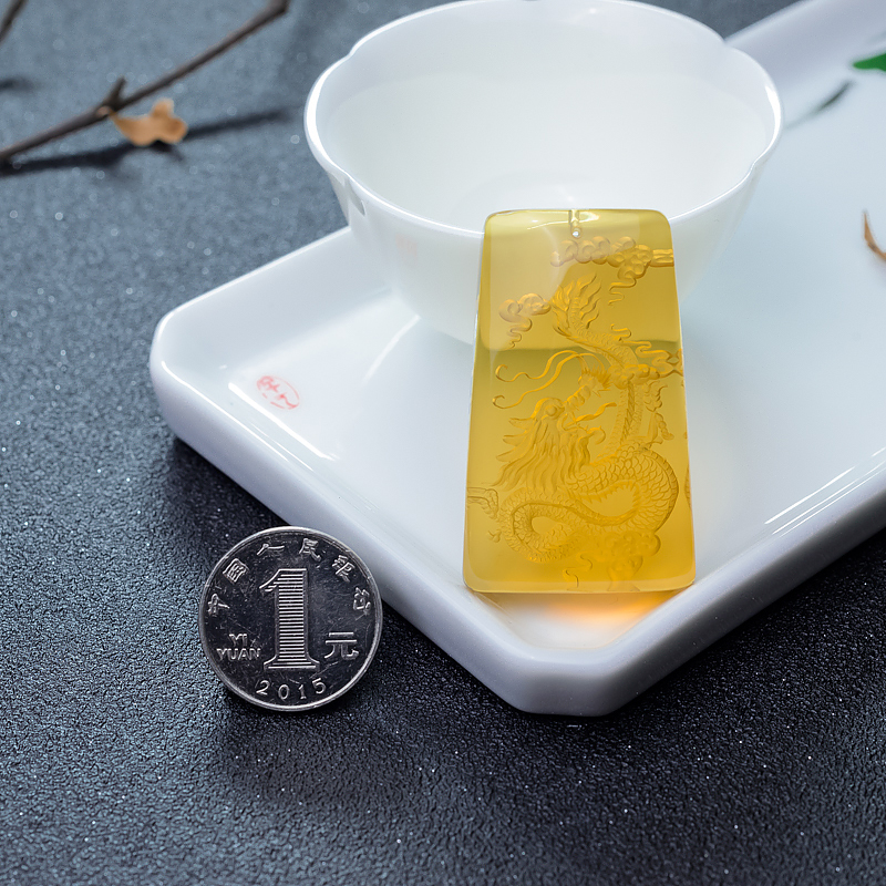 墨西哥蓝珀龙吊坠-红掌柜