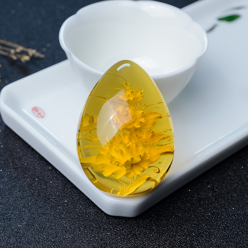 蓝珀蝶恋花吊坠-红掌柜