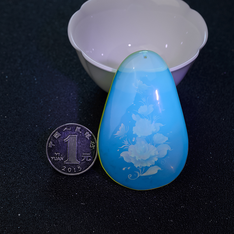 净水蓝珀吊坠-红掌柜