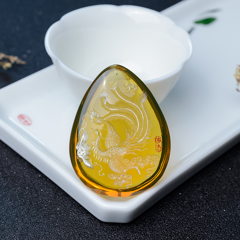 蓝珀吊坠-红掌柜