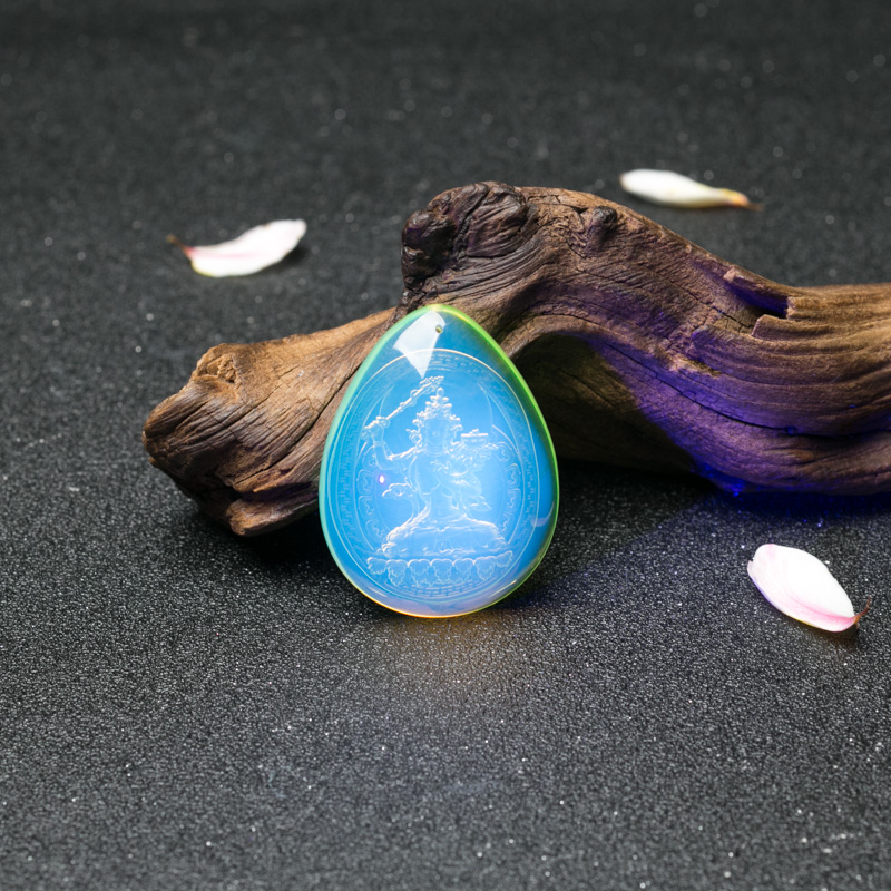 墨西哥蓝珀文殊菩萨挂坠-红掌柜