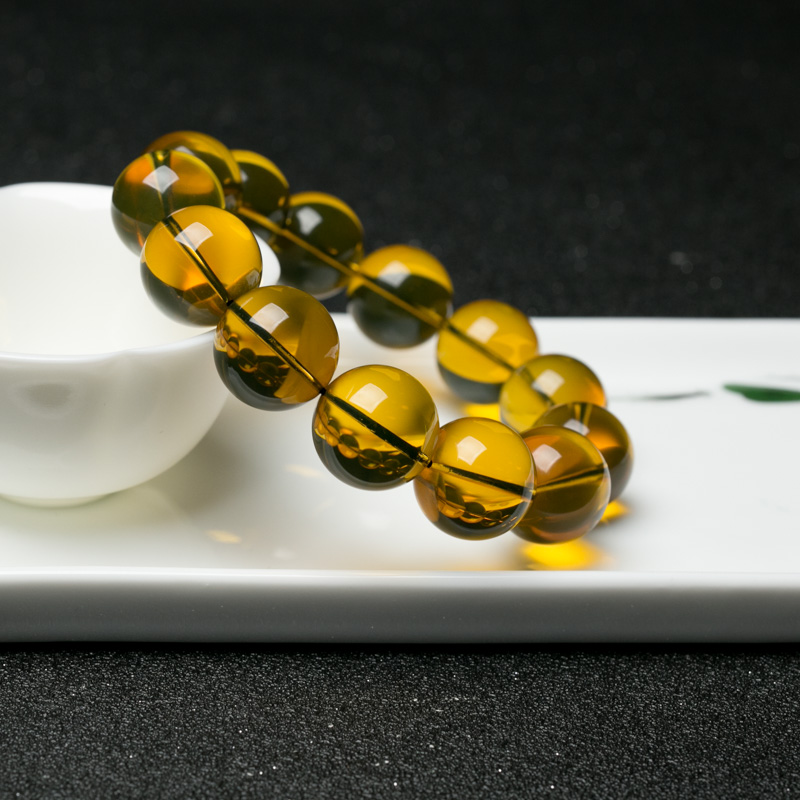 蓝珀单圈手串-红掌柜