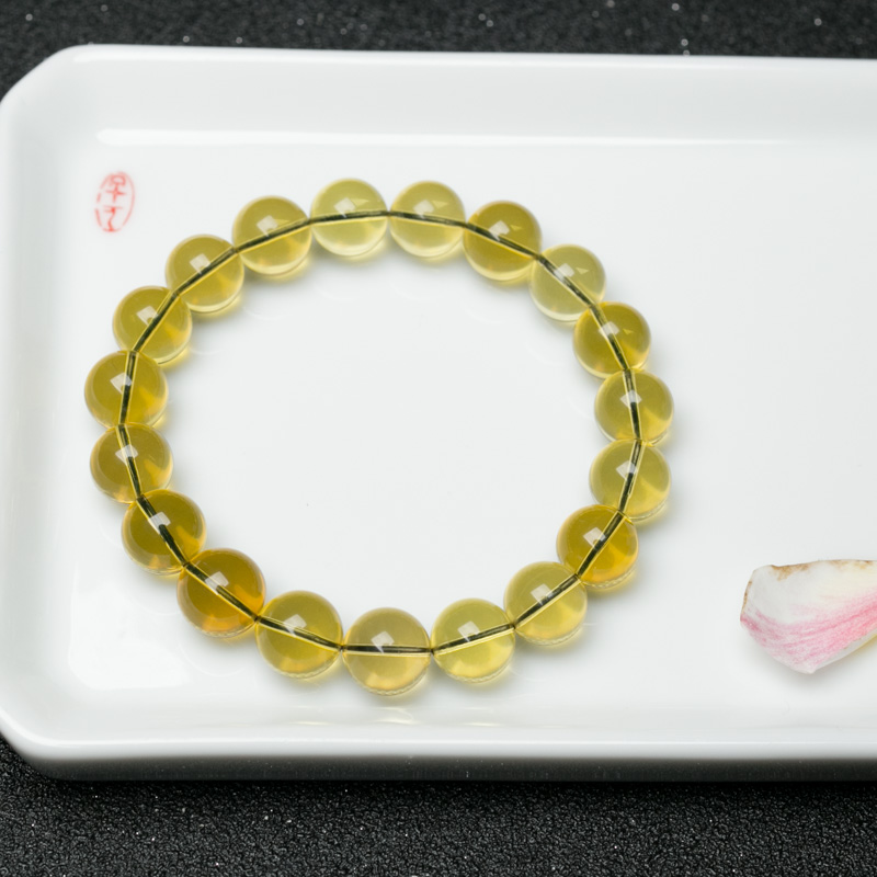 10mm墨西哥蓝珀单圈手串-红掌柜