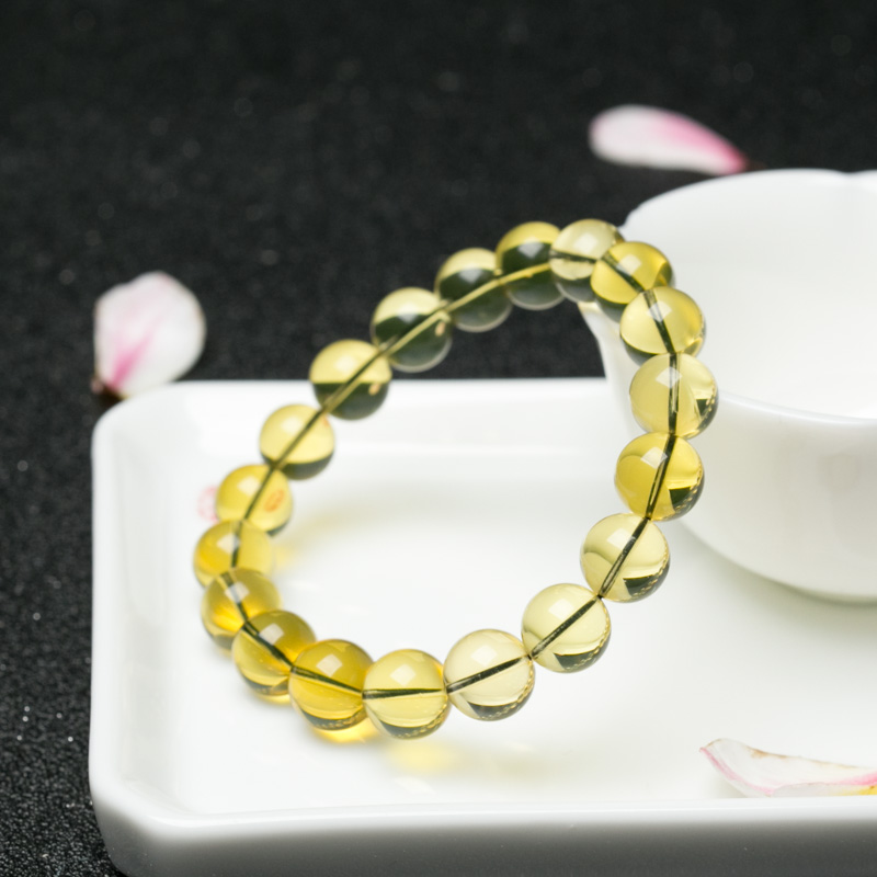 墨西哥蓝珀单圈手串-红掌柜