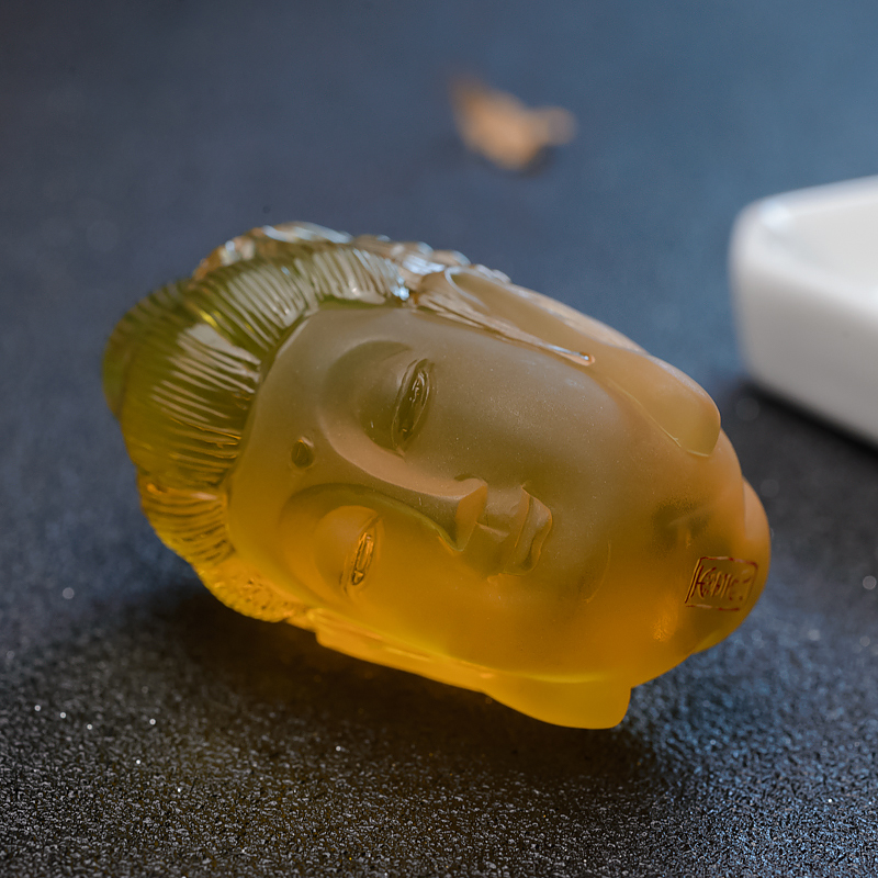 墨西哥蓝珀观音头吊坠-红掌柜