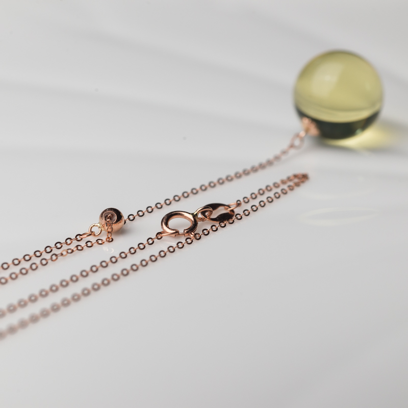 墨西哥蓝珀圆珠项链-红掌柜