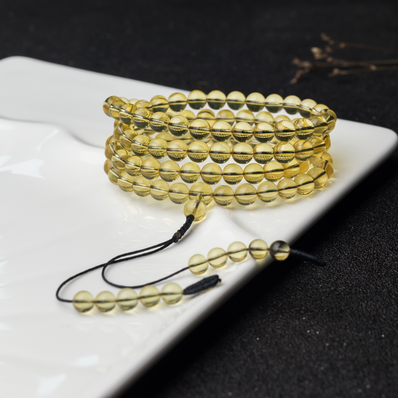 天然墨西哥蓝珀108佛珠-红掌柜