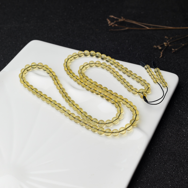 天然蓝珀108佛珠-红掌柜